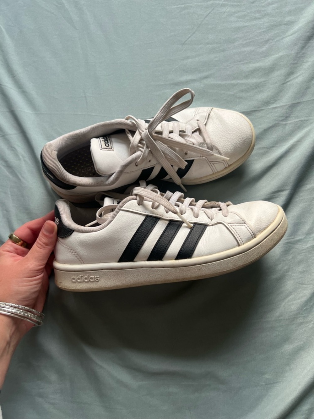 adidas White and Black Women's Low-Top Sneakers